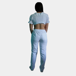 T-shirt-femme-haut-blanc-pantalon-femme-fait-main