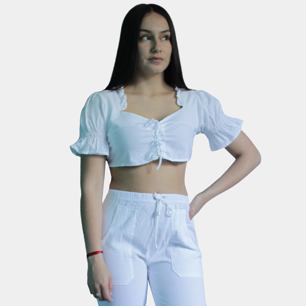 T-shirt-femme-haut-blanc-pantalon-femme-fait-main