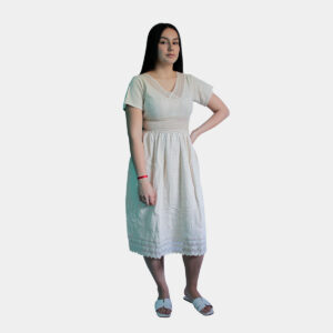 robe-longue-en-coton-robe-en-coton-pour-femme-robe-d'été-robe-à-manches-courtes